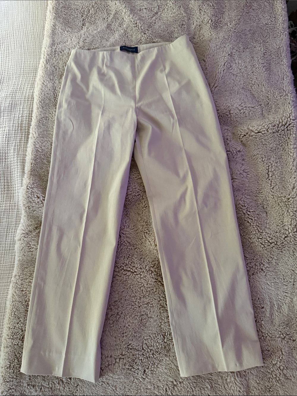 Piazza Sempione Cream Straight-Leg Women's Dress Pants